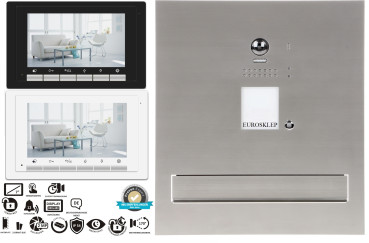 Preview: Briefkasten Video Türsprechanlage Klingelanlage ZD17 ZD607 Unterputz Mauerdurchwurf Sprechanlage Edelstahl